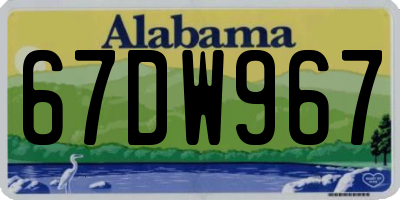AL license plate 67DW967