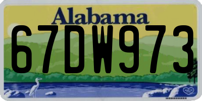 AL license plate 67DW973