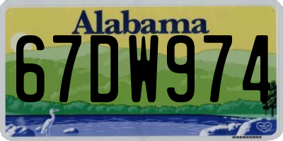 AL license plate 67DW974