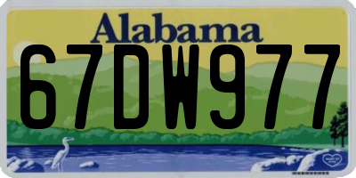 AL license plate 67DW977