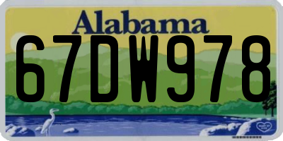 AL license plate 67DW978