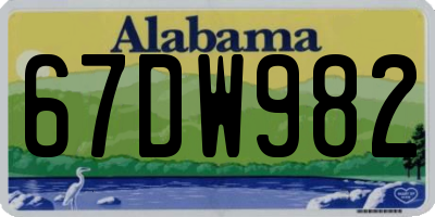 AL license plate 67DW982
