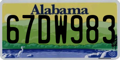 AL license plate 67DW983