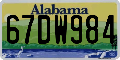 AL license plate 67DW984