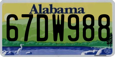 AL license plate 67DW988