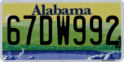 AL license plate 67DW992