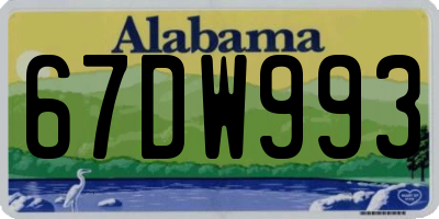 AL license plate 67DW993
