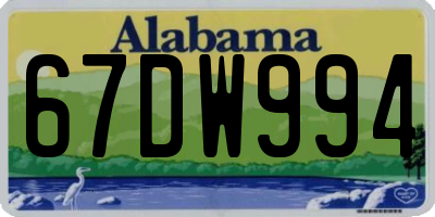 AL license plate 67DW994