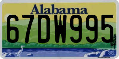 AL license plate 67DW995