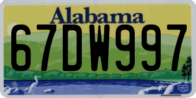 AL license plate 67DW997