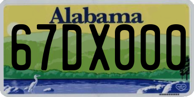 AL license plate 67DX000