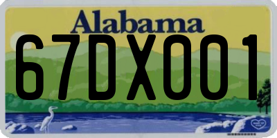 AL license plate 67DX001