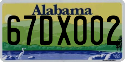 AL license plate 67DX002