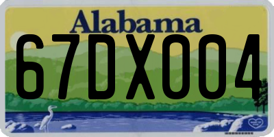 AL license plate 67DX004