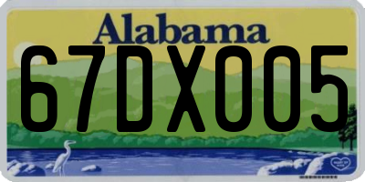 AL license plate 67DX005