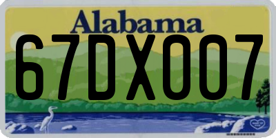 AL license plate 67DX007