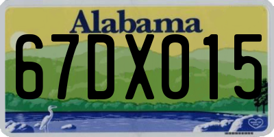 AL license plate 67DX015