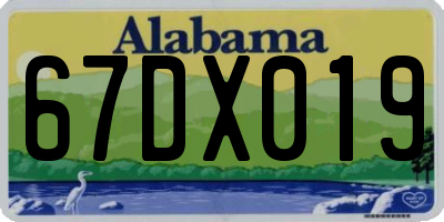 AL license plate 67DX019
