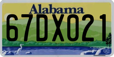 AL license plate 67DX021