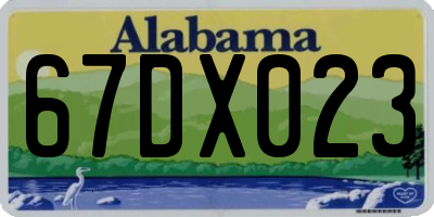 AL license plate 67DX023