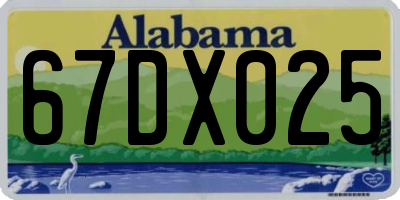 AL license plate 67DX025