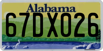AL license plate 67DX026