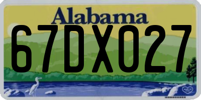 AL license plate 67DX027