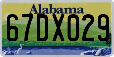 AL license plate 67DX029