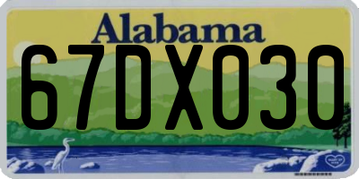 AL license plate 67DX030