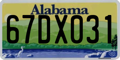 AL license plate 67DX031