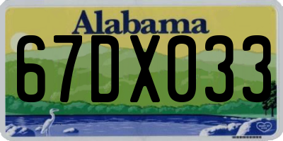 AL license plate 67DX033