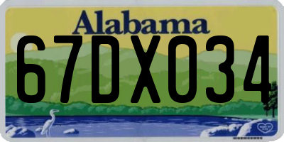 AL license plate 67DX034