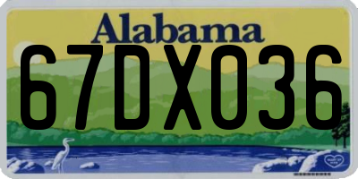 AL license plate 67DX036