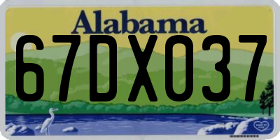 AL license plate 67DX037