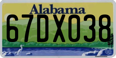 AL license plate 67DX038