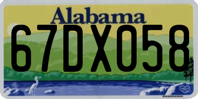 AL license plate 67DX058