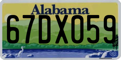 AL license plate 67DX059