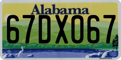 AL license plate 67DX067