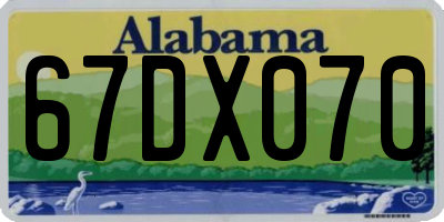 AL license plate 67DX070