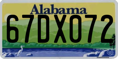 AL license plate 67DX072