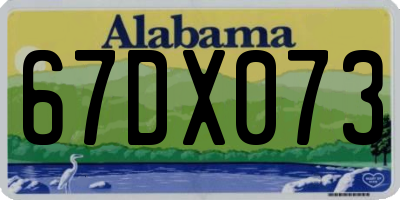 AL license plate 67DX073