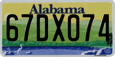 AL license plate 67DX074