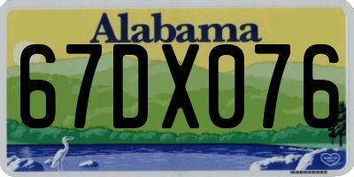 AL license plate 67DX076