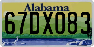 AL license plate 67DX083