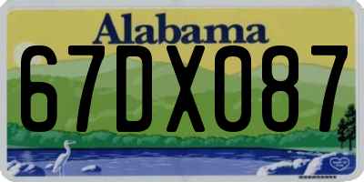 AL license plate 67DX087