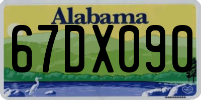 AL license plate 67DX090