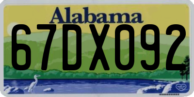 AL license plate 67DX092