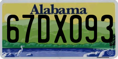 AL license plate 67DX093