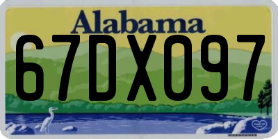 AL license plate 67DX097