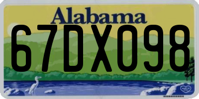 AL license plate 67DX098